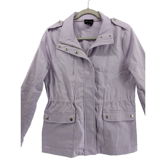 Eden Society‎ Zip Up Jacket Purple M Cargo Military Stretchable Waist Zip Pocket - Picture 2 of 12